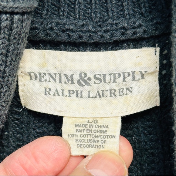 Denim & Supply Ralph Lauren shawl collar Cotton Cardigan Sweater - Picture 8 of 8